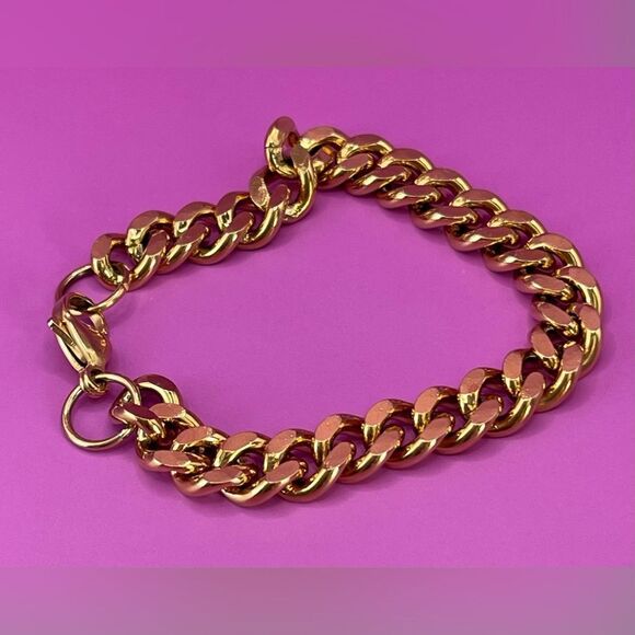 EUC.  Ellie Vail Gold over Sterling Silver chain link bracelet. - Picture 1 of 3